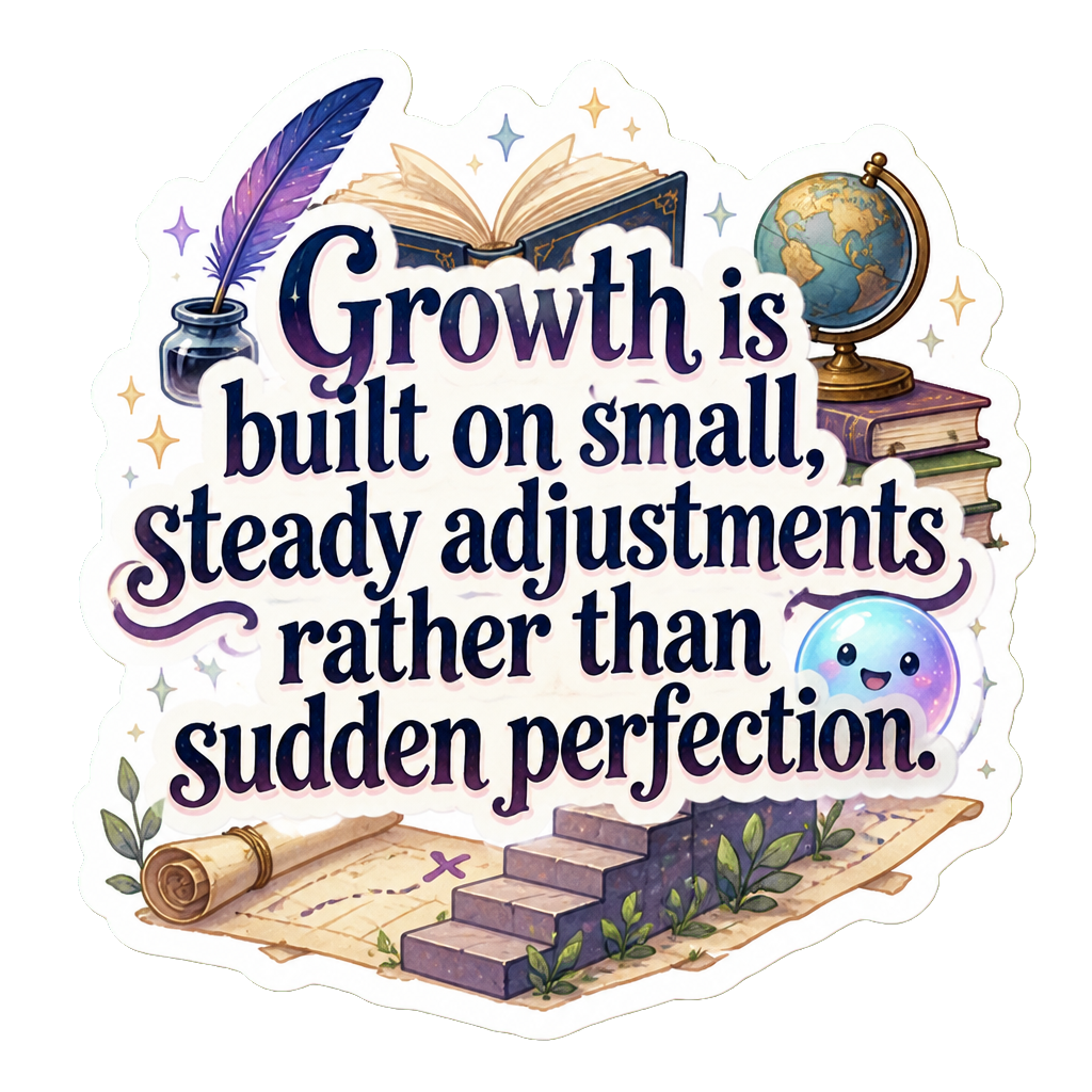 Growth is built on small, steady adjustments rather than sudden perfection.