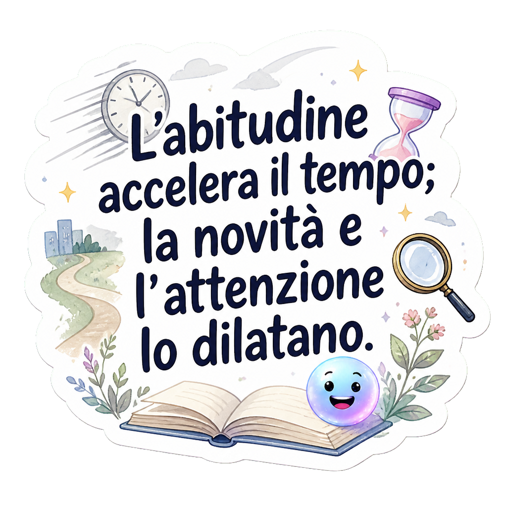 L'abitudine accelera il tempo; la novità e l'attenzione lo dilatano.