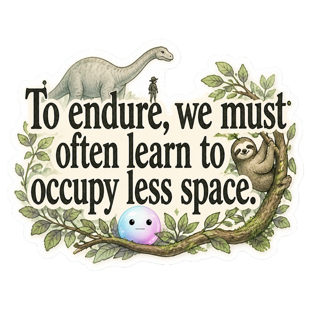 To endure, we must often learn to occupy less space.