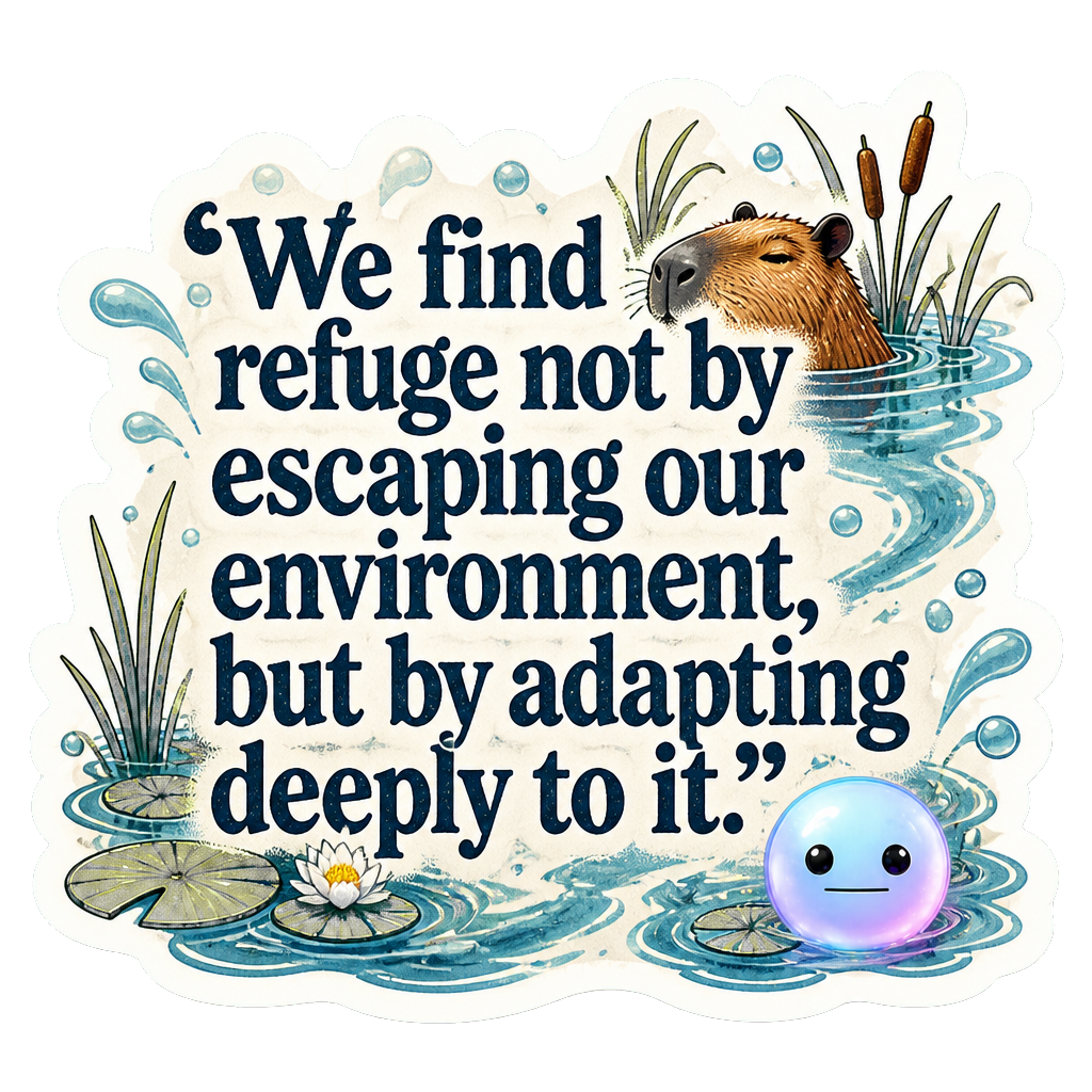 We find refuge not by escaping our environment, but by adapting deeply to it.