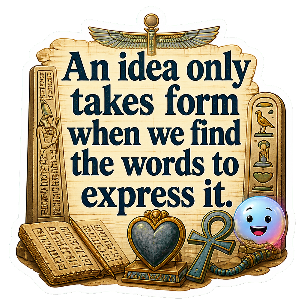 An idea only takes form when we find the words to express it.