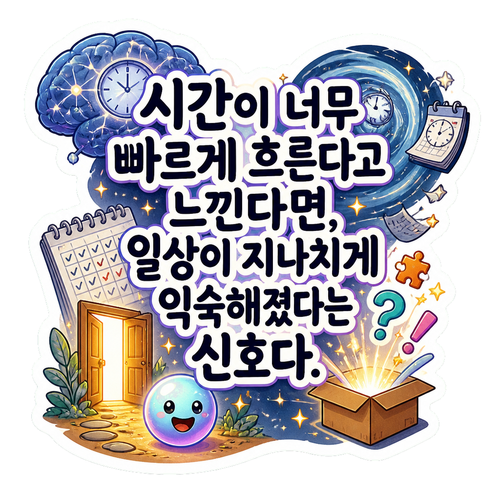 시간이 너무 빠르게 흐른다고 느낀다면, 일상이 지나치게 익숙해졌다는 신호다.