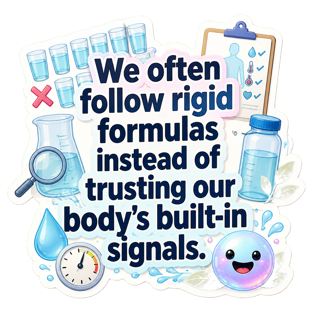 We often follow rigid formulas instead of trusting our body's built-in signals.