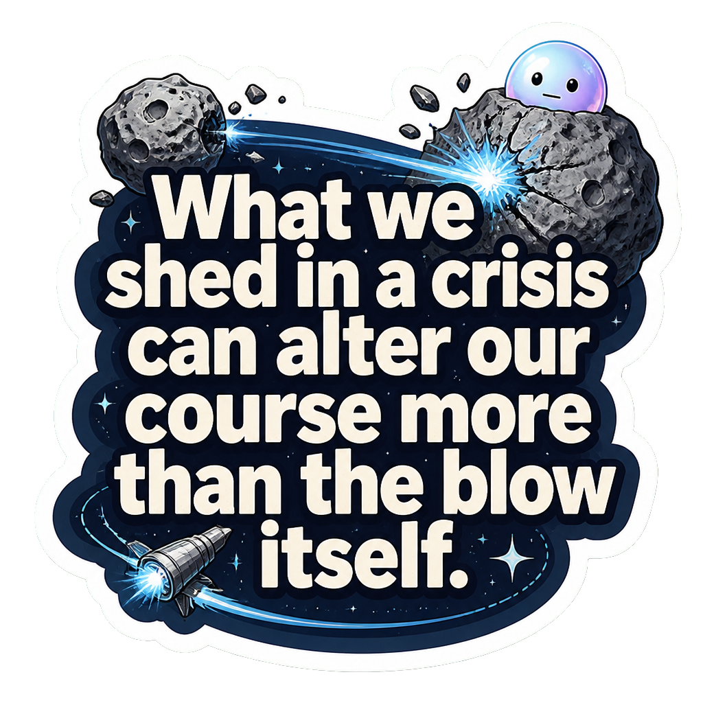 What we shed in a crisis can alter our course more than the blow itself.