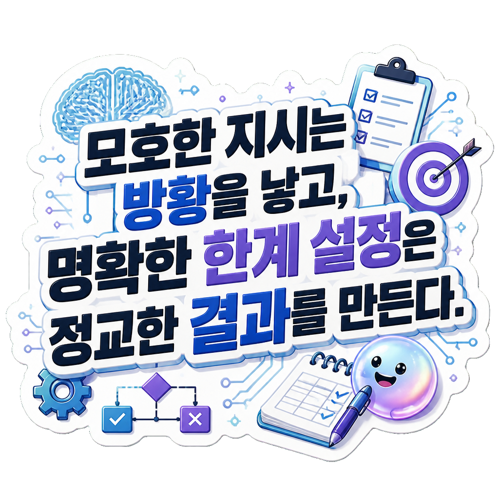 모호한 지시는 방황을 낳고, 명확한 한계 설정은 정교한 결과를 만든다.