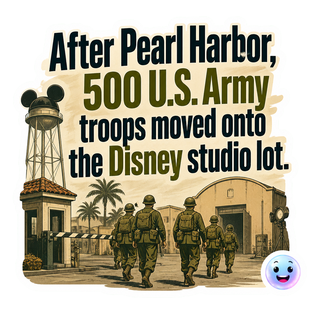 After Pearl Harbor, 500 U.S. Army troops moved onto the Disney studio lot.