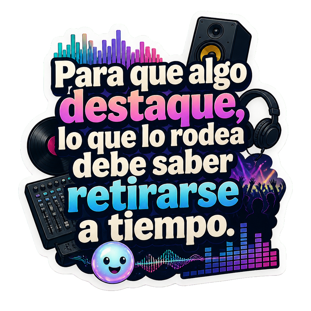 Para que algo destaque, lo que lo rodea debe saber retirarse a tiempo.
