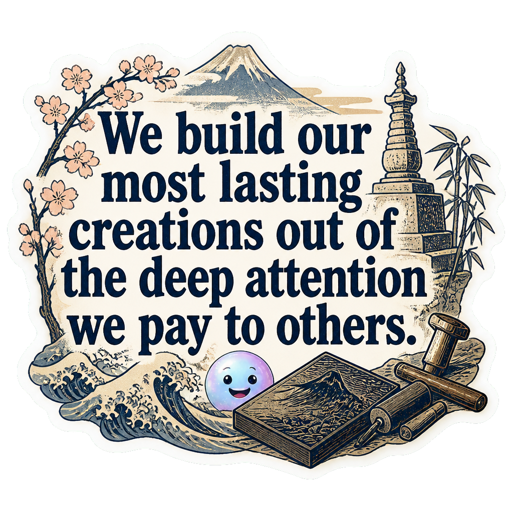 We build our most lasting creations out of the deep attention we pay to others.