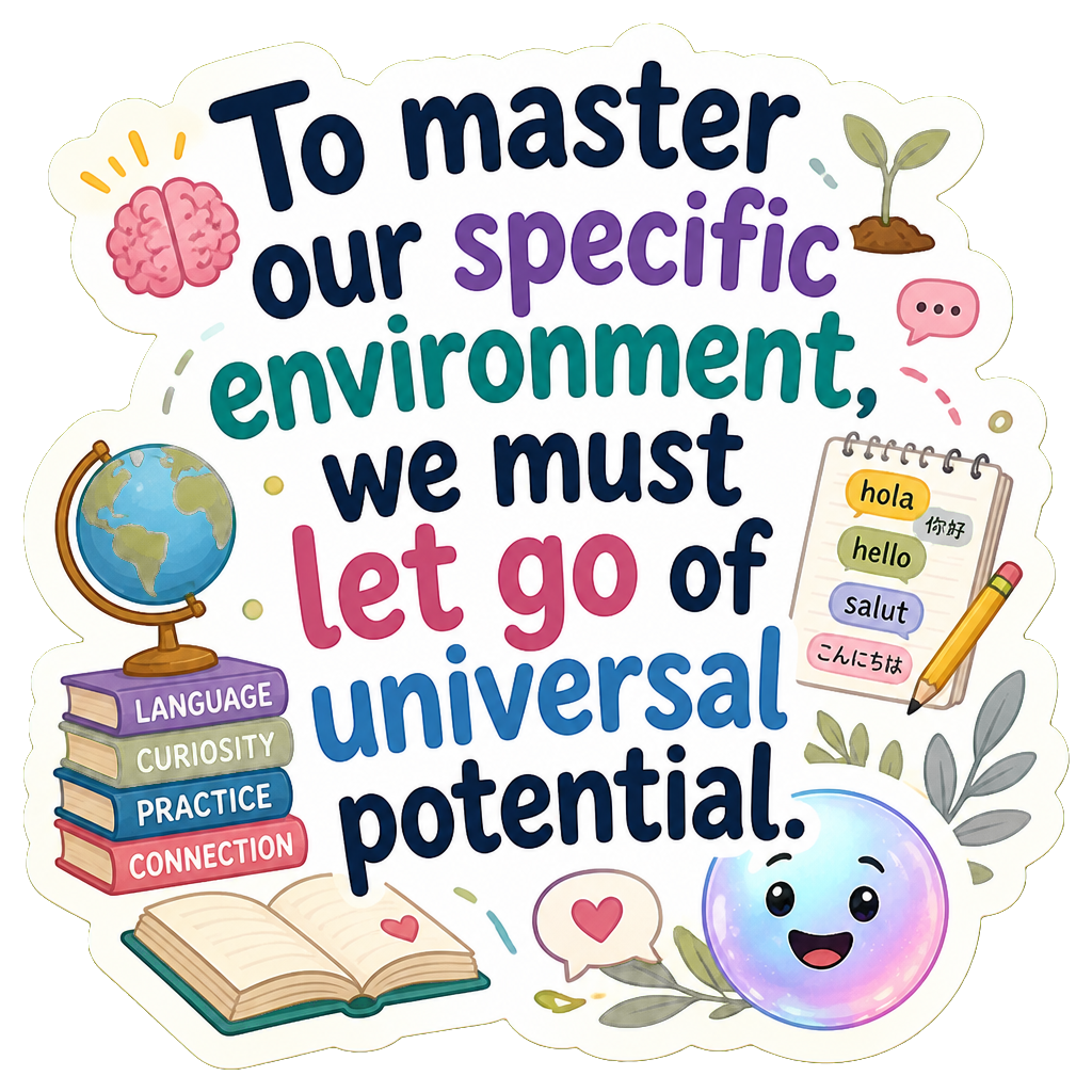 To master our specific environment, we must let go of universal potential.