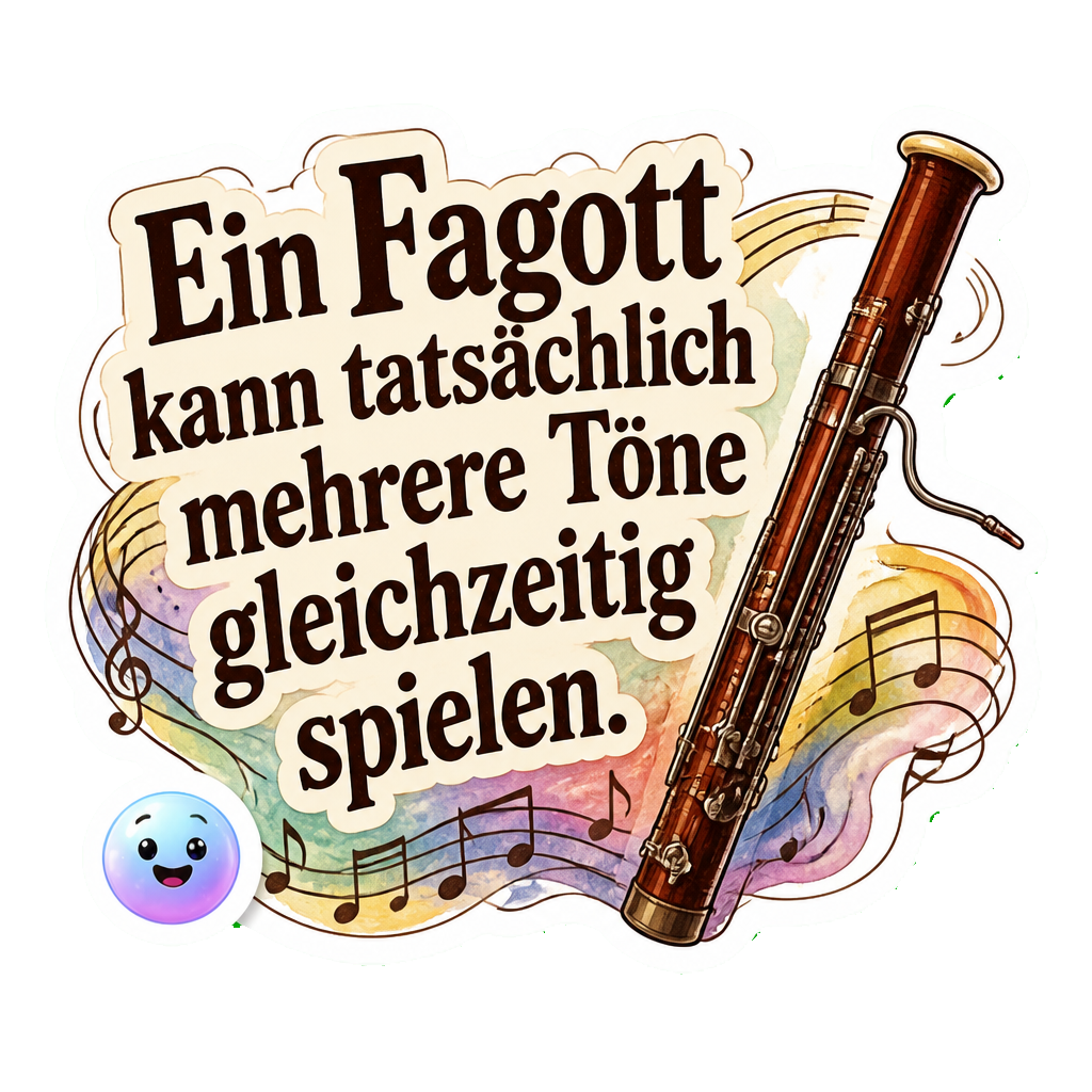 Ein Fagott kann tatsächlich mehrere Töne gleichzeitig spielen.