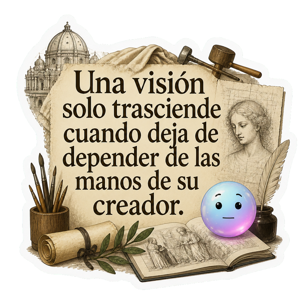 Una visión solo trasciende cuando deja de depender de las manos de su creador.