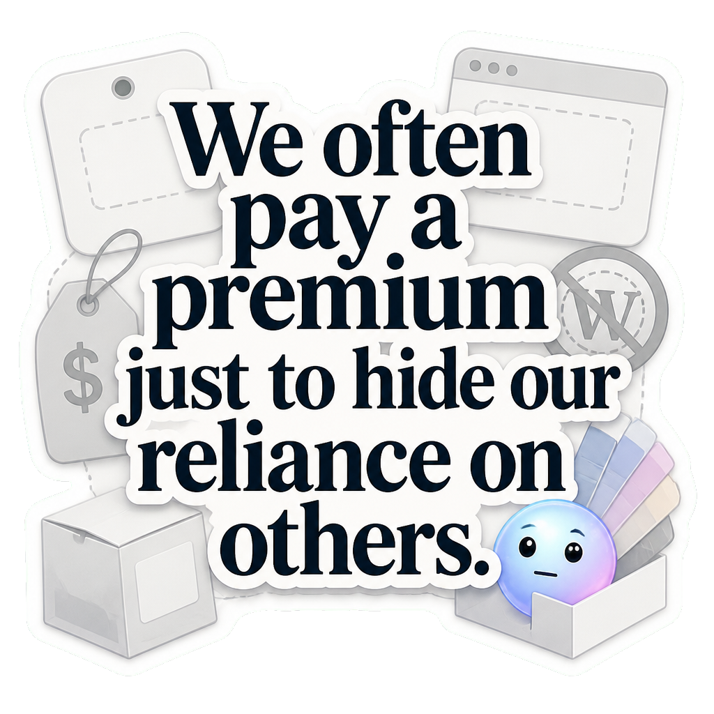 We often pay a premium just to hide our reliance on others.