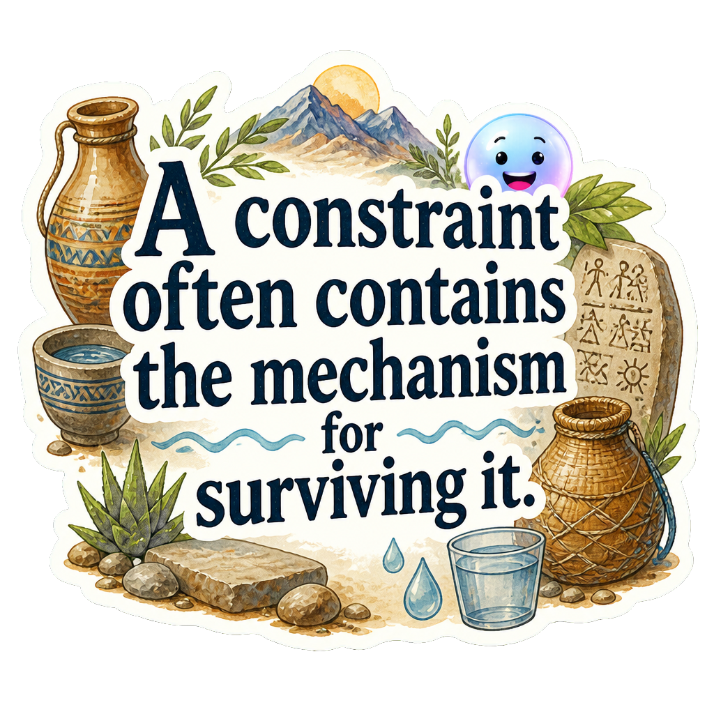 A constraint often contains the mechanism for surviving it.