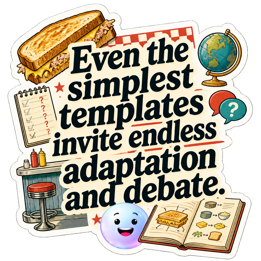 Even the simplest templates invite endless adaptation and debate.