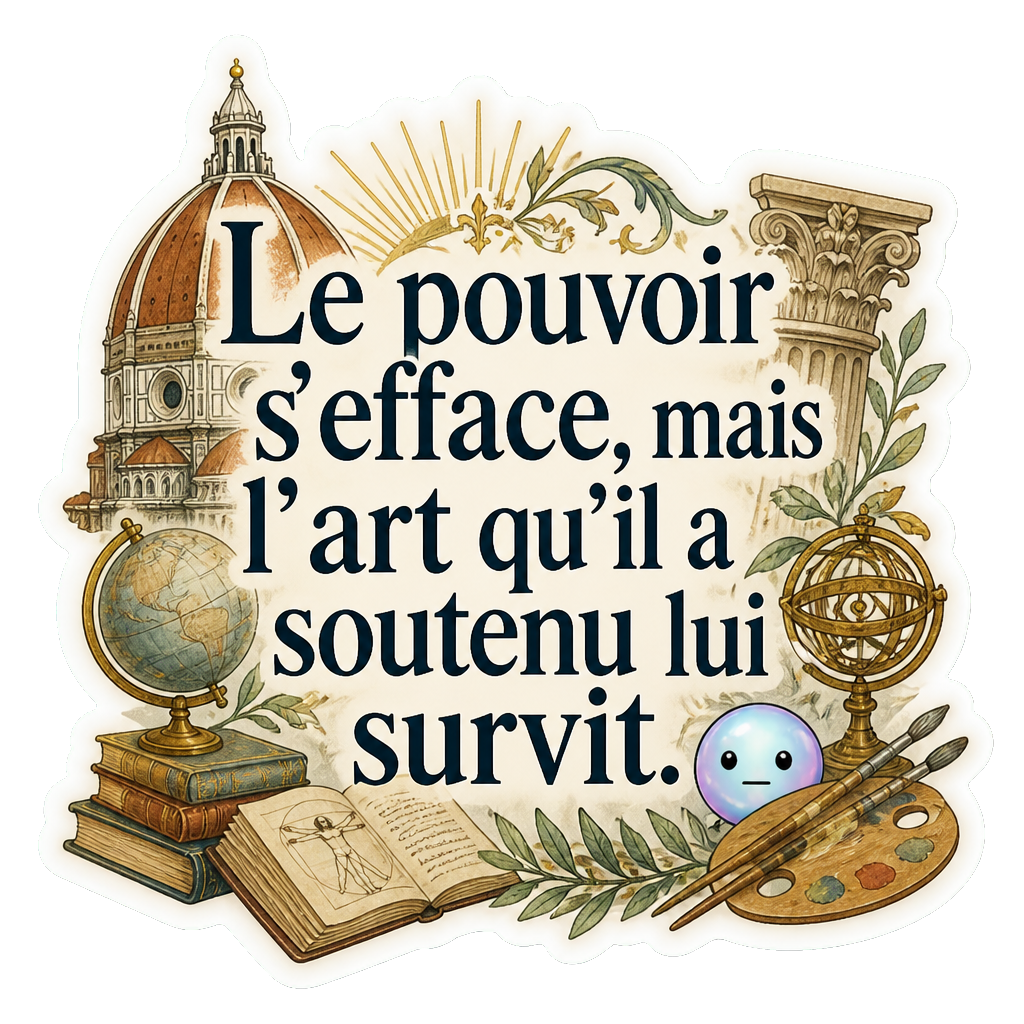 Le pouvoir s'efface, mais l'art qu'il a soutenu lui survit.
