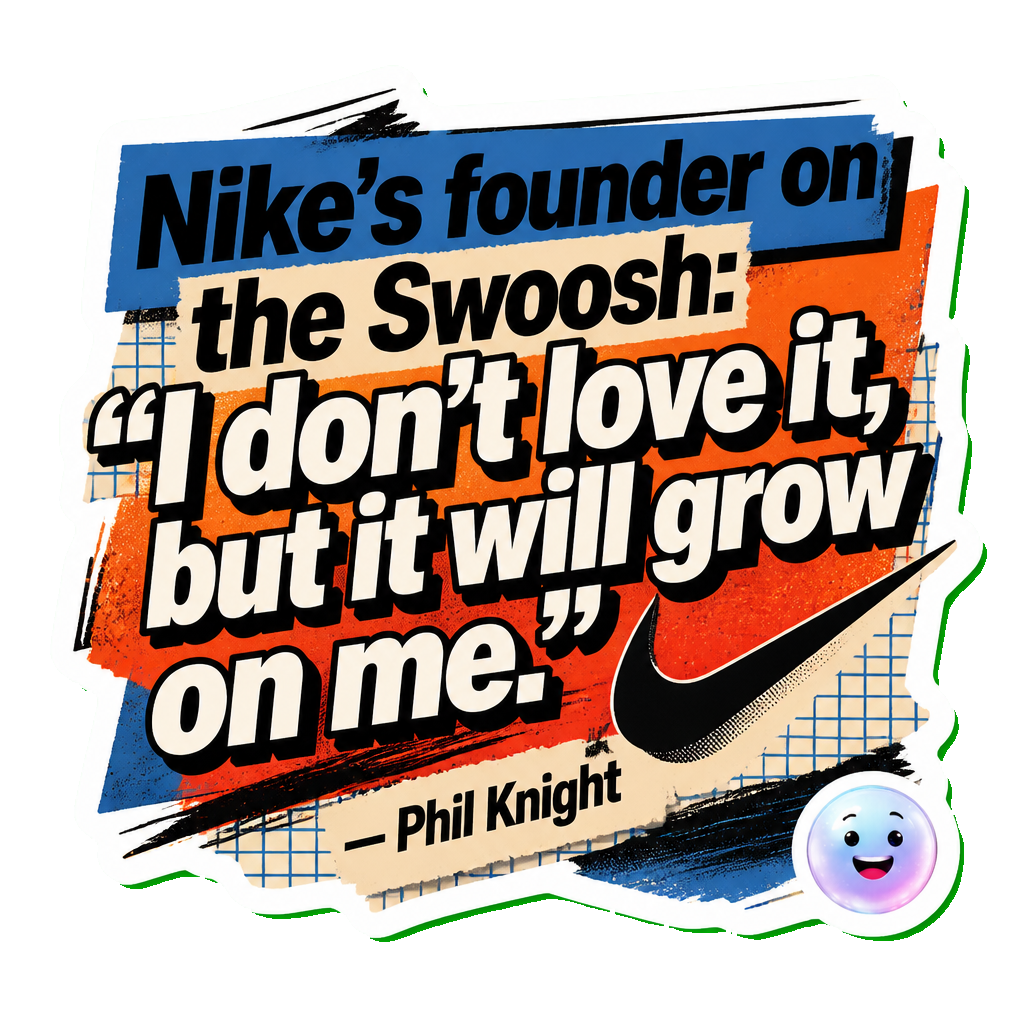 Nike's founder on the Swoosh: "I don't love it, but it will grow on me."