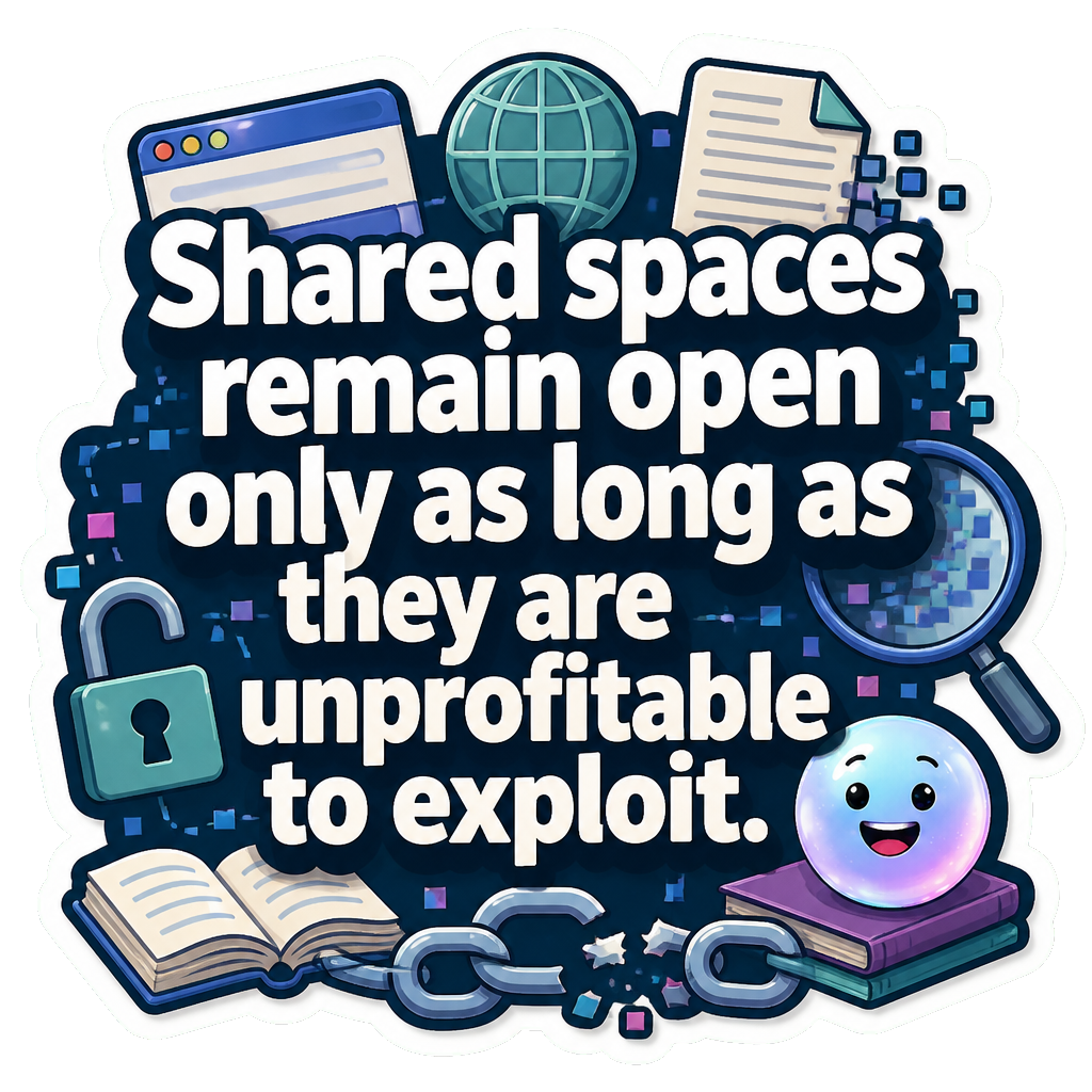 Shared spaces remain open only as long as they are unprofitable to exploit.