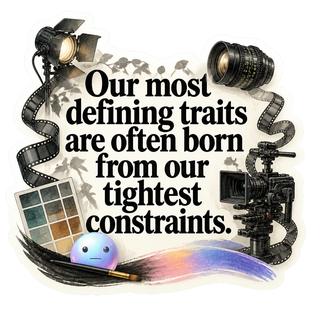 Our most defining traits are often born from our tightest constraints.