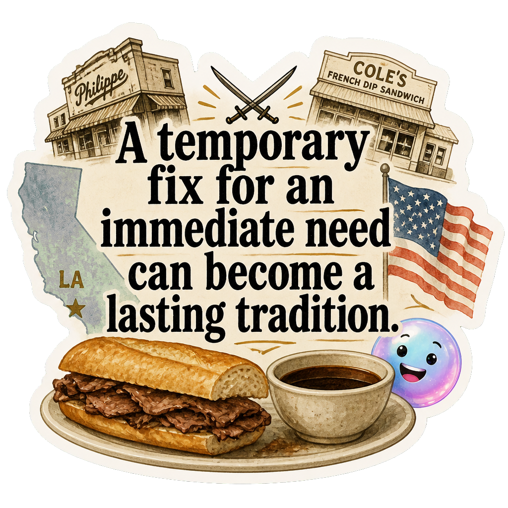 A temporary fix for an immediate need can become a lasting tradition.