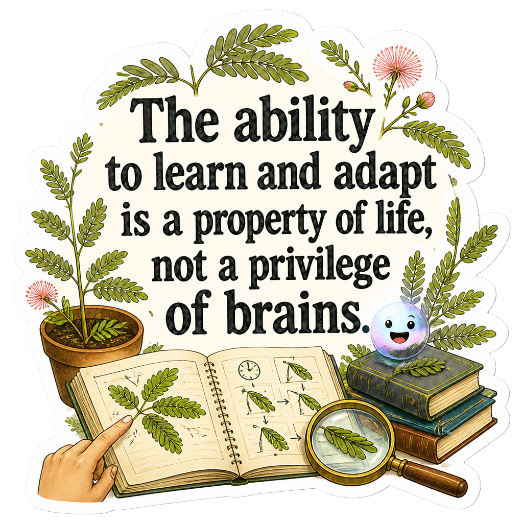The ability to learn and adapt is a property of life, not a privilege of brains.