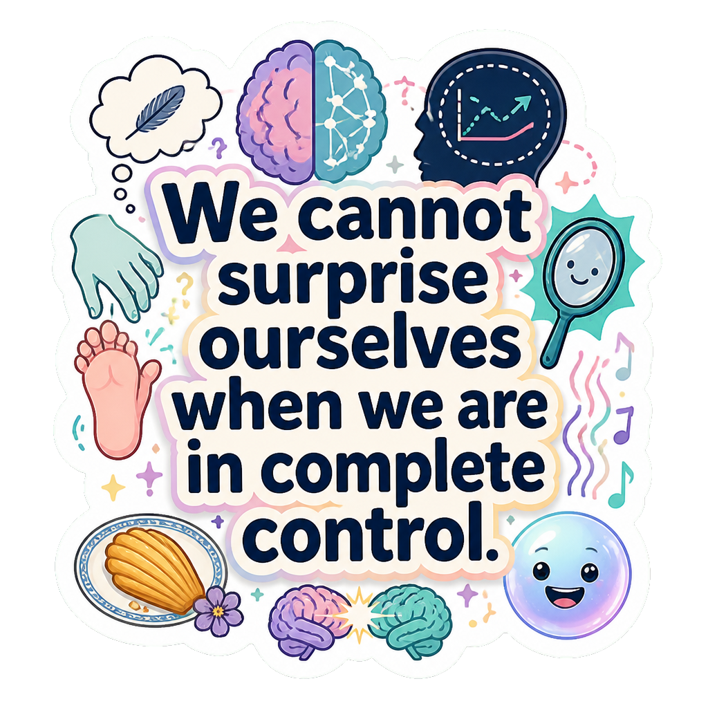 We cannot surprise ourselves when we are in complete control.