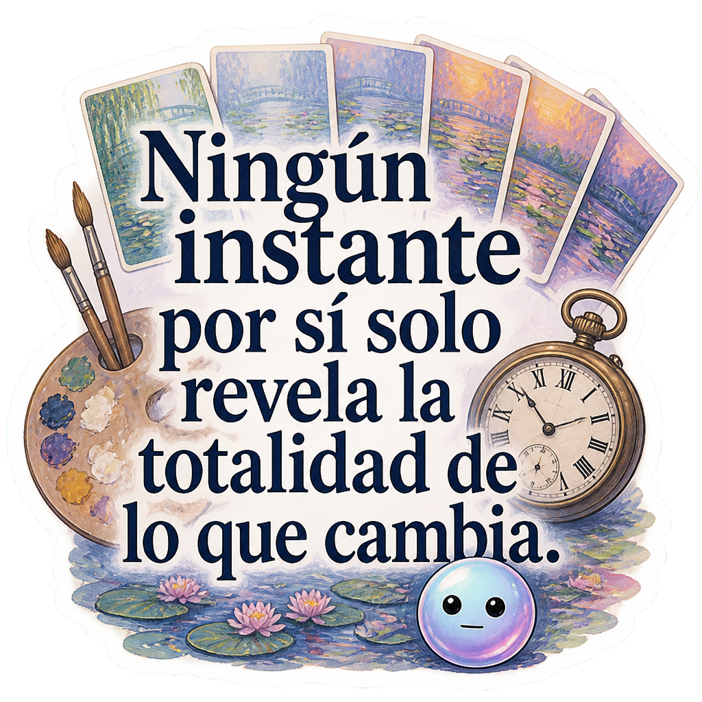 Ningún instante por sí solo revela la totalidad de lo que cambia.
