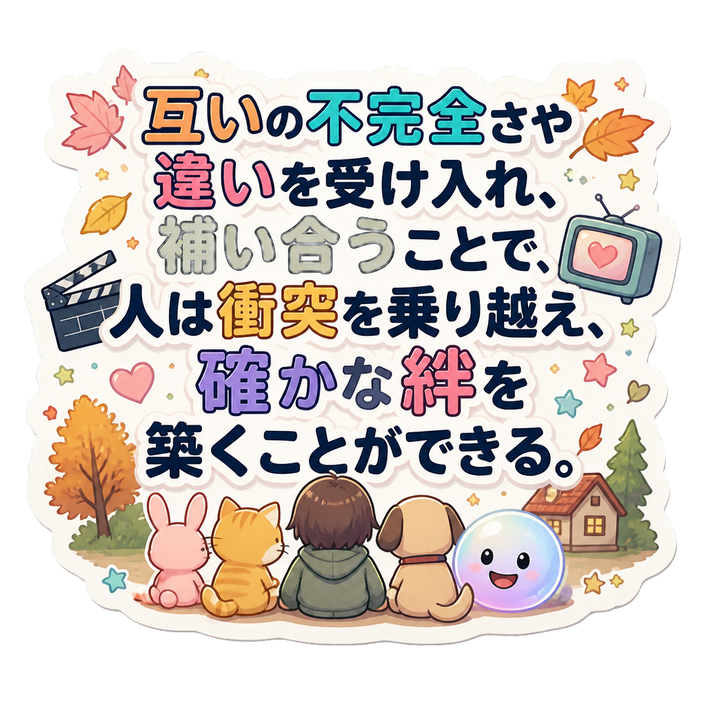 互いの不完全さや違いを受け入れ、補い合うことで、人は衝突を乗り越え、確かな絆を築くことができる。