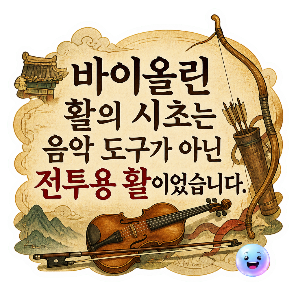 바이올린 활의 시초는 음악 도구가 아닌 전투용 활이었습니다.