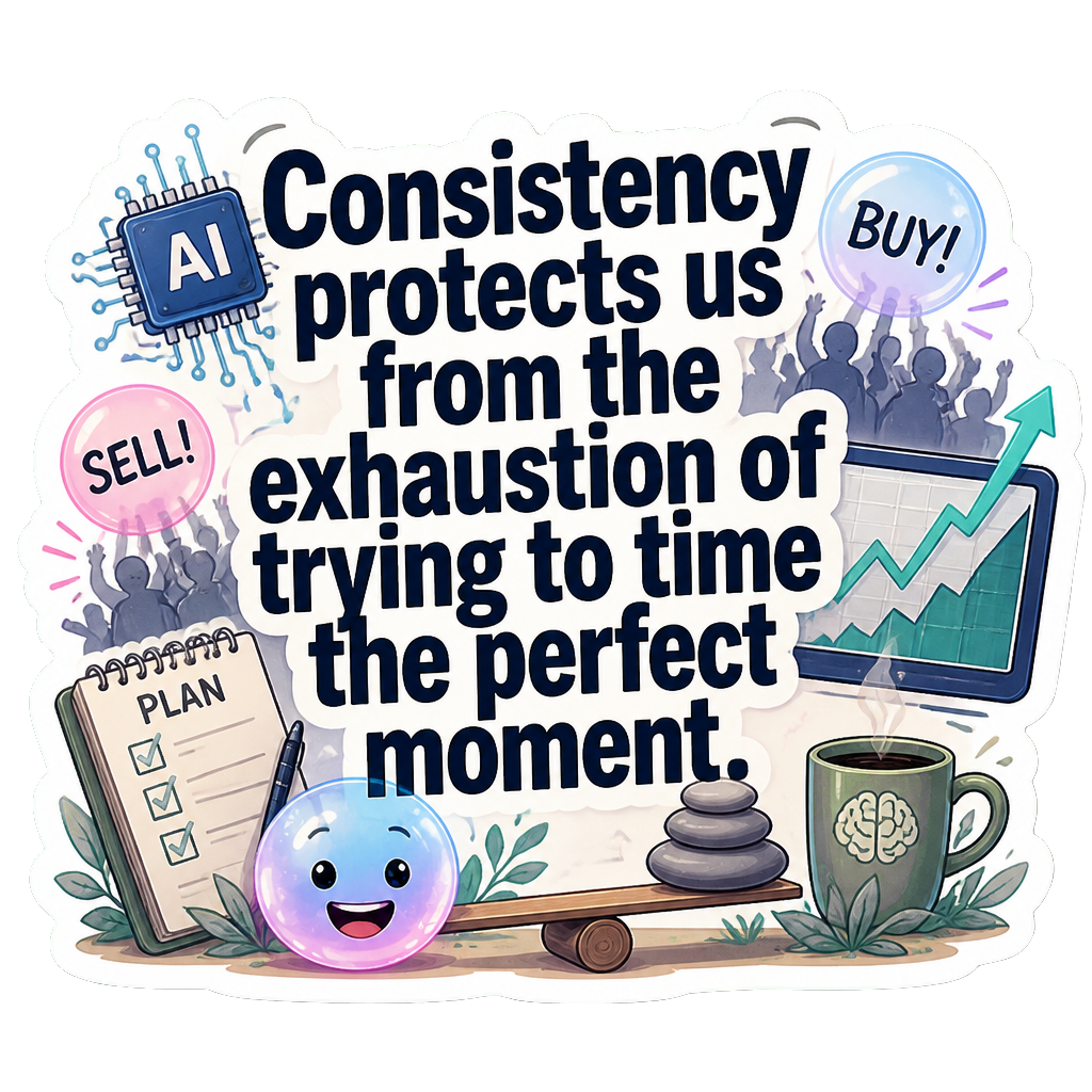 Consistency protects us from the exhaustion of trying to time the perfect moment.