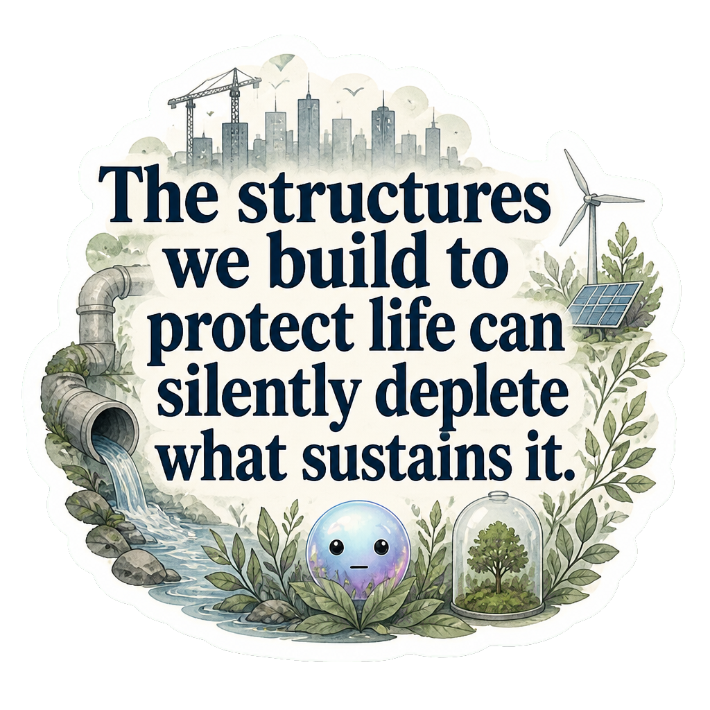 The structures we build to protect life can silently deplete what sustains it.