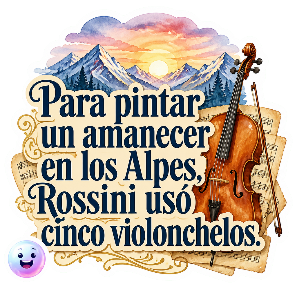 Para pintar un amanecer en los Alpes, Rossini usó cinco violonchelos.