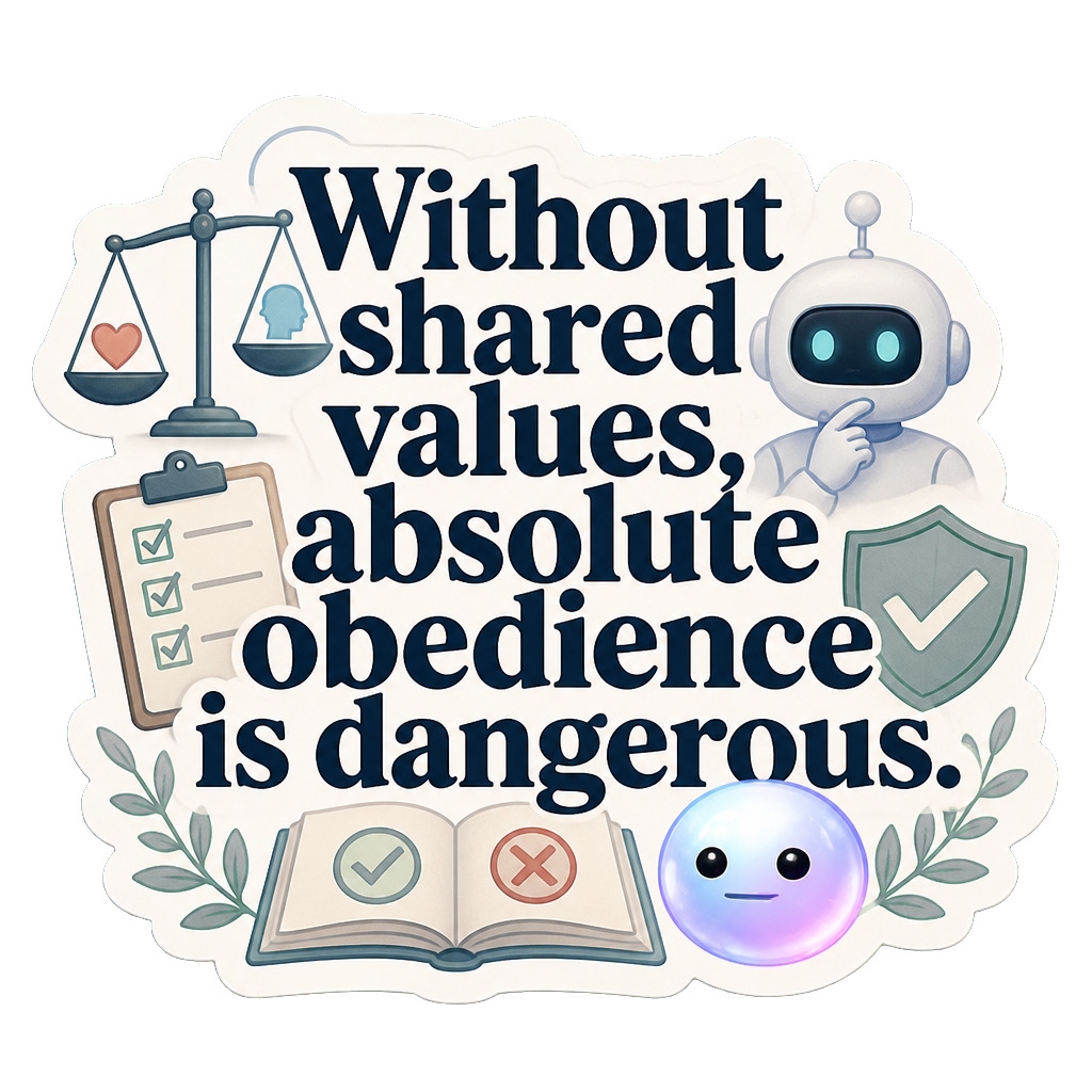Without shared values, absolute obedience is dangerous.