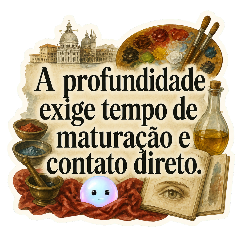A profundidade exige tempo de maturação e contato direto.