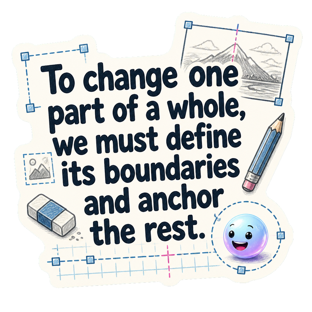 To change one part of a whole, we must define its boundaries and anchor the rest.