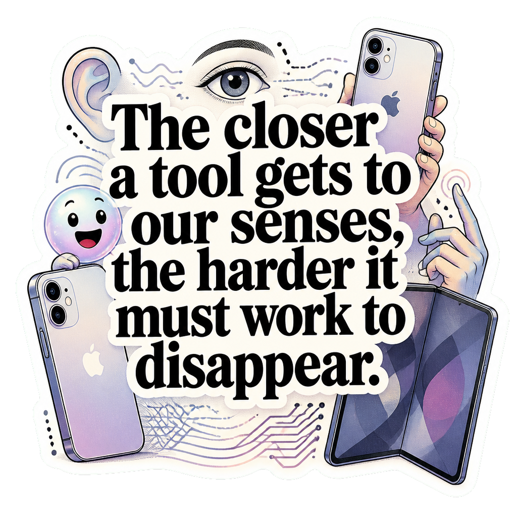 The closer a tool gets to our senses, the harder it must work to disappear.
