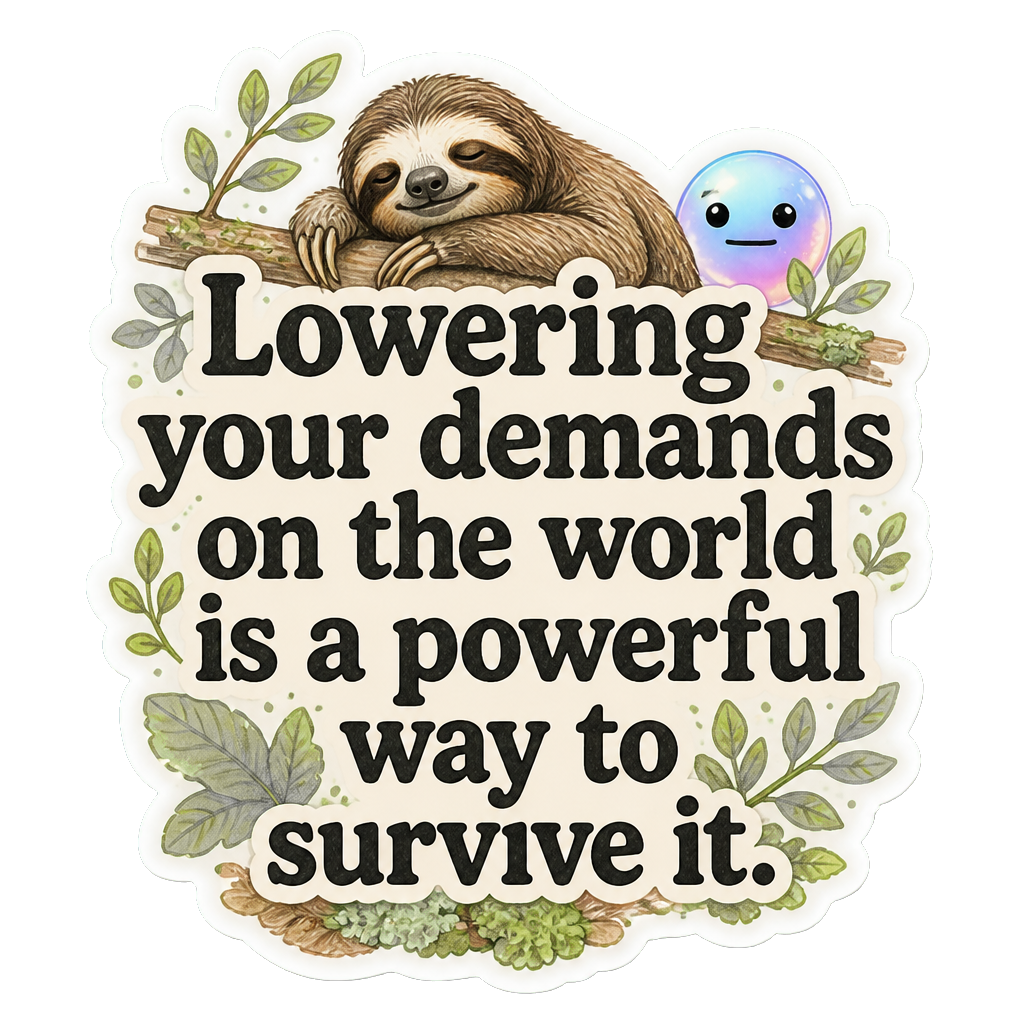 Lowering your demands on the world is a powerful way to survive it.