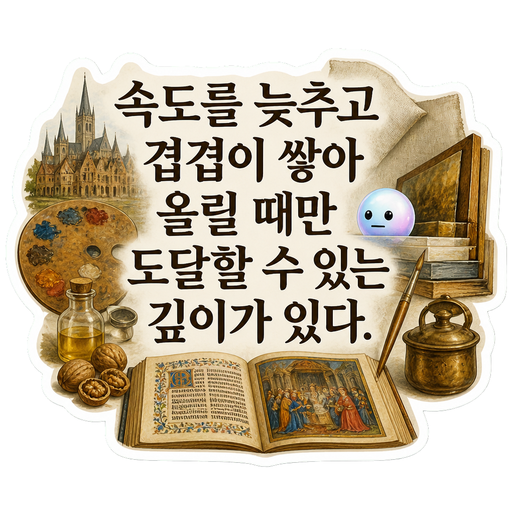 속도를 늦추고 겹겹이 쌓아 올릴 때만 도달할 수 있는 깊이가 있다.