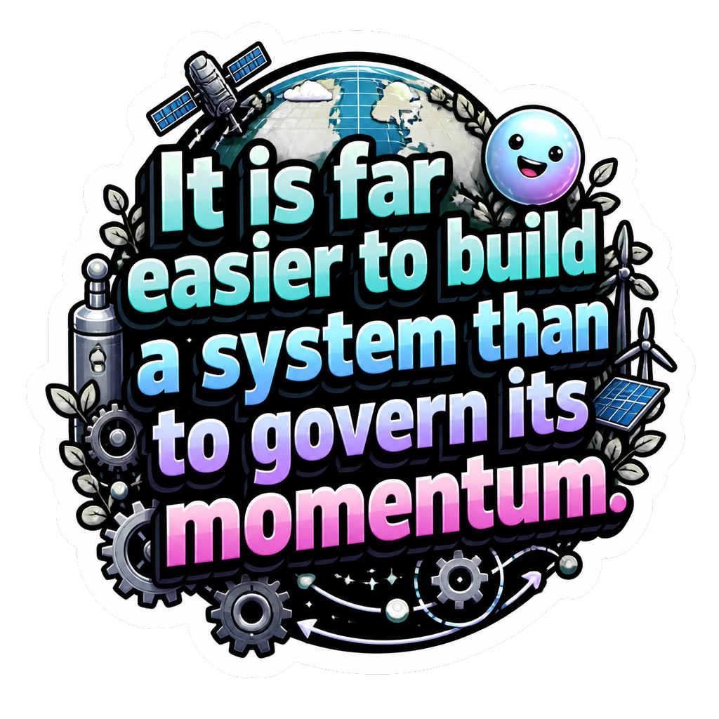 It is far easier to build a system than to govern its momentum.