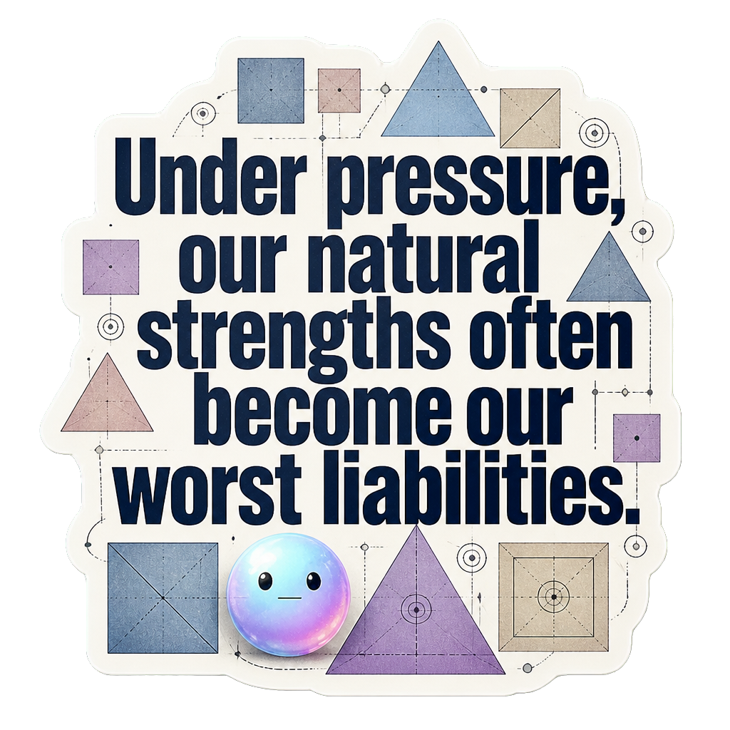 Under pressure, our natural strengths often become our worst liabilities.