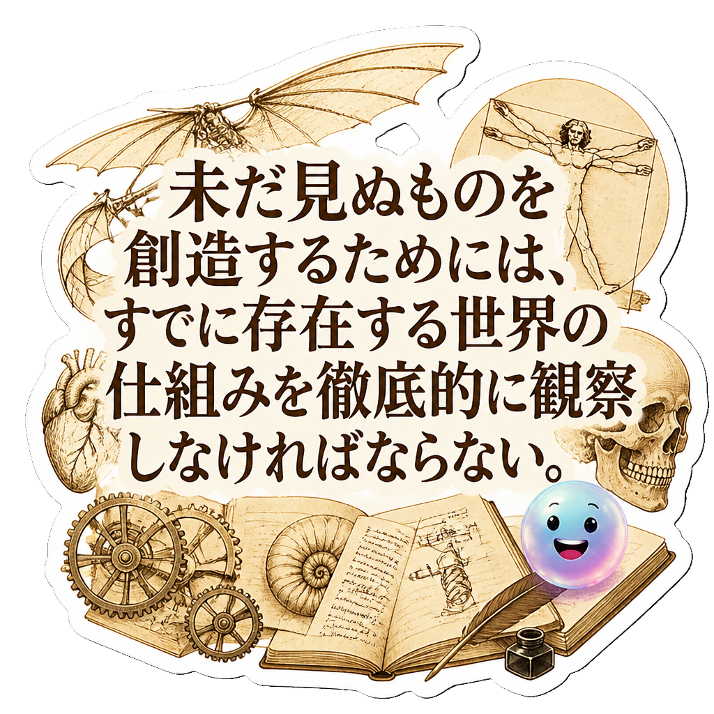 未だ見ぬものを創造するためには、すでに存在する世界の仕組みを徹底的に観察しなければならない。