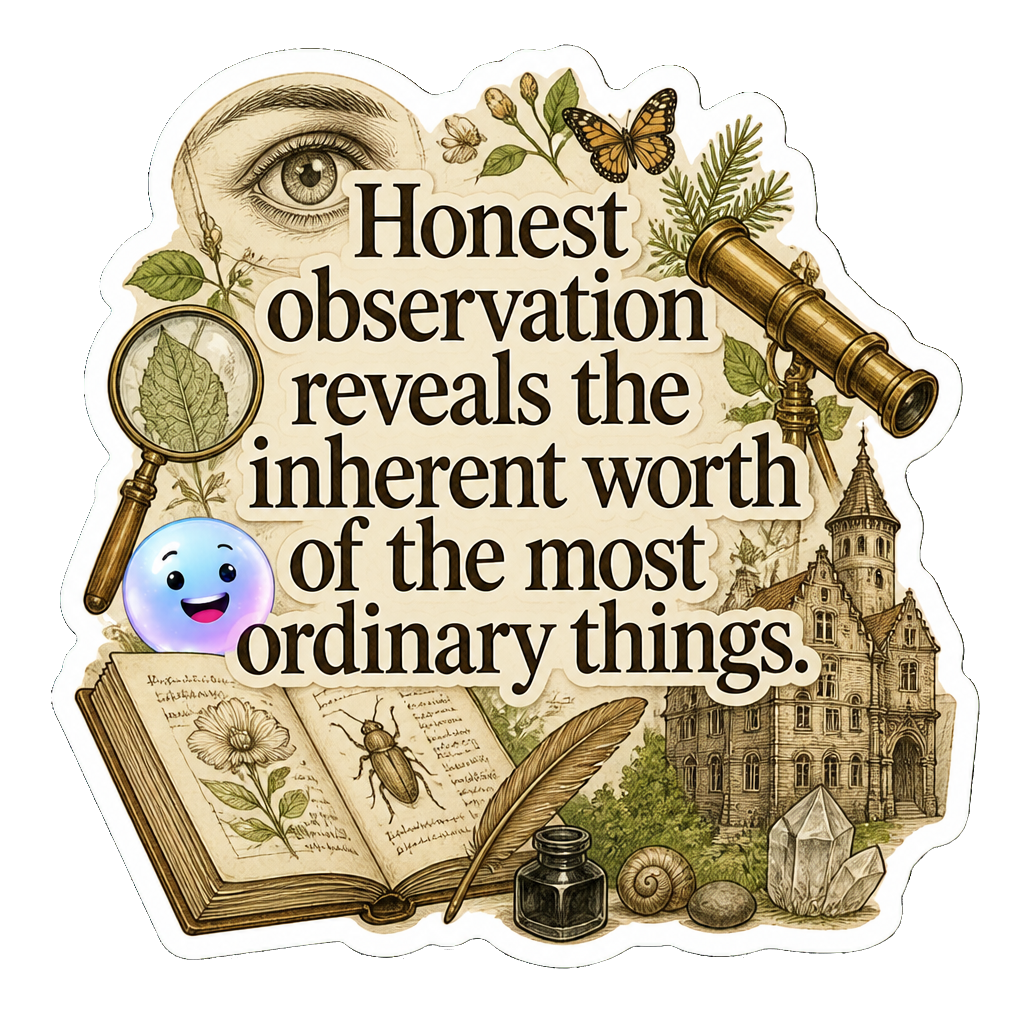 Honest observation reveals the inherent worth of the most ordinary things.