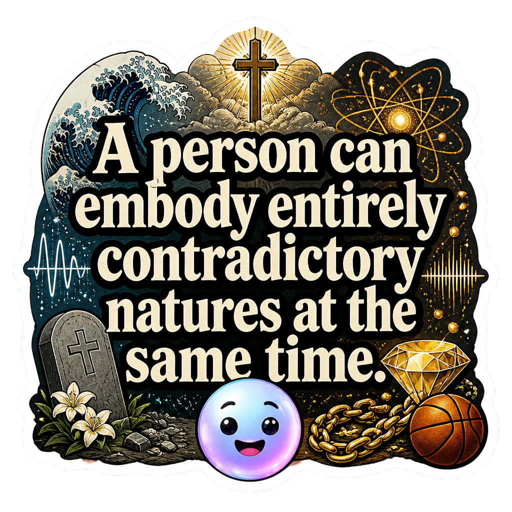 A person can embody entirely contradictory natures at the same time.