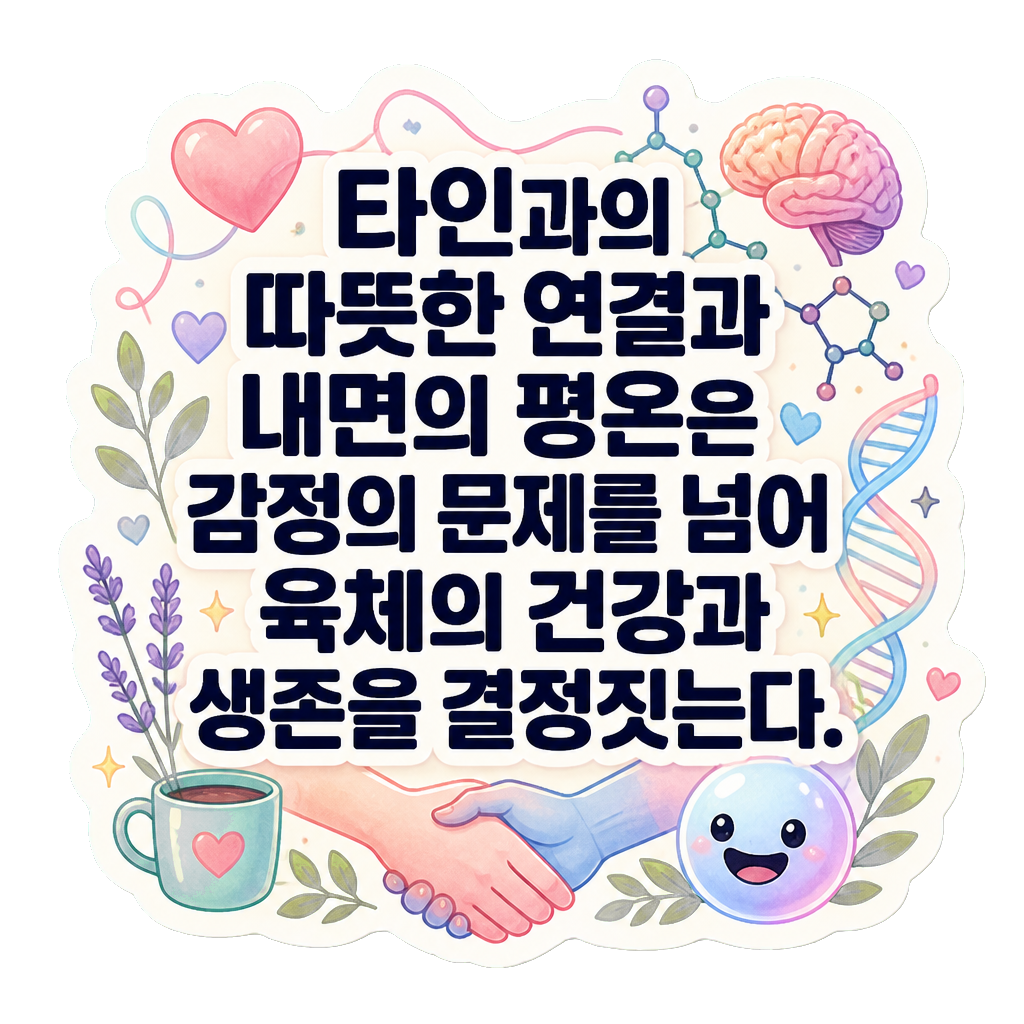 타인과의 따뜻한 연결과 내면의 평온은 감정의 문제를 넘어 육체의 건강과 생존을 결정짓는다.