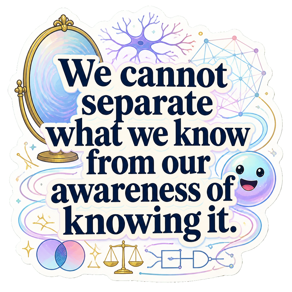We cannot separate what we know from our awareness of knowing it.