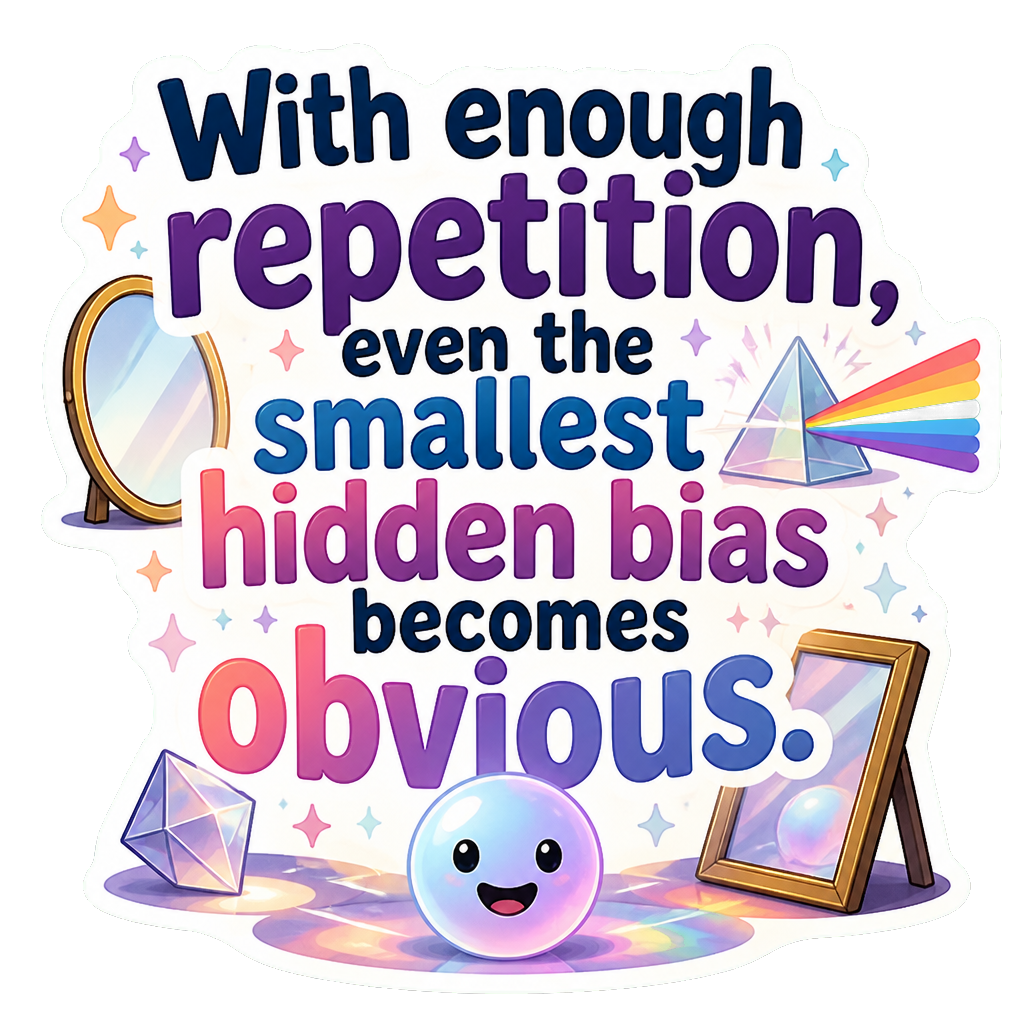 With enough repetition, even the smallest hidden bias becomes obvious.
