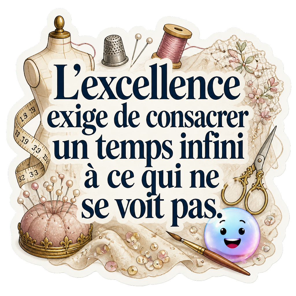 L'excellence exige de consacrer un temps infini à ce qui ne se voit pas.
