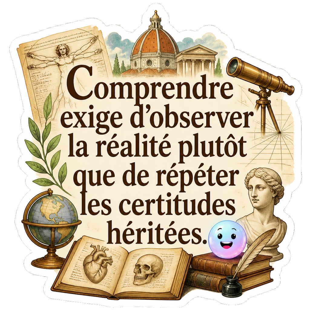 Comprendre exige d'observer la réalité plutôt que de répéter les certitudes héritées.