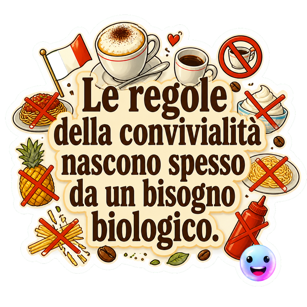 Le regole della convivialità nascono spesso da un bisogno biologico.