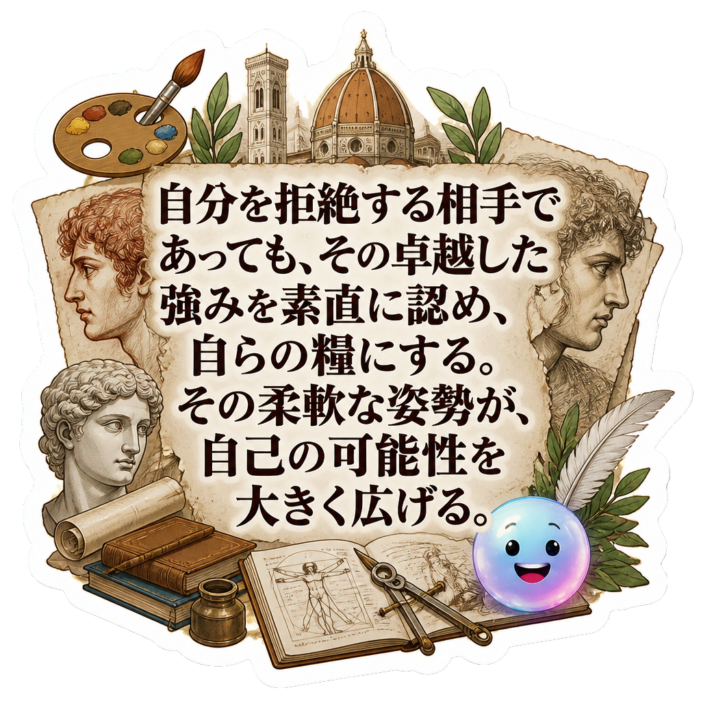 自分を拒絶する相手であっても、その卓越した強みを素直に認め、自らの糧にする。その柔軟な姿勢が、自己の可能性を大きく広げる。