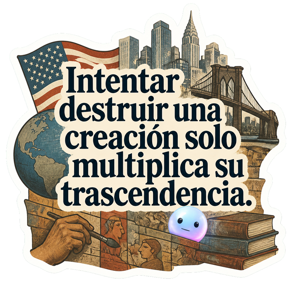Intentar destruir una creación solo multiplica su trascendencia.